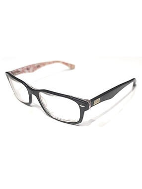 Ray Ban RB5206 5014 Black Red Rectangle Eyeglasses Frame 54-18 145